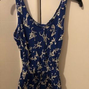 Blue patterned romper